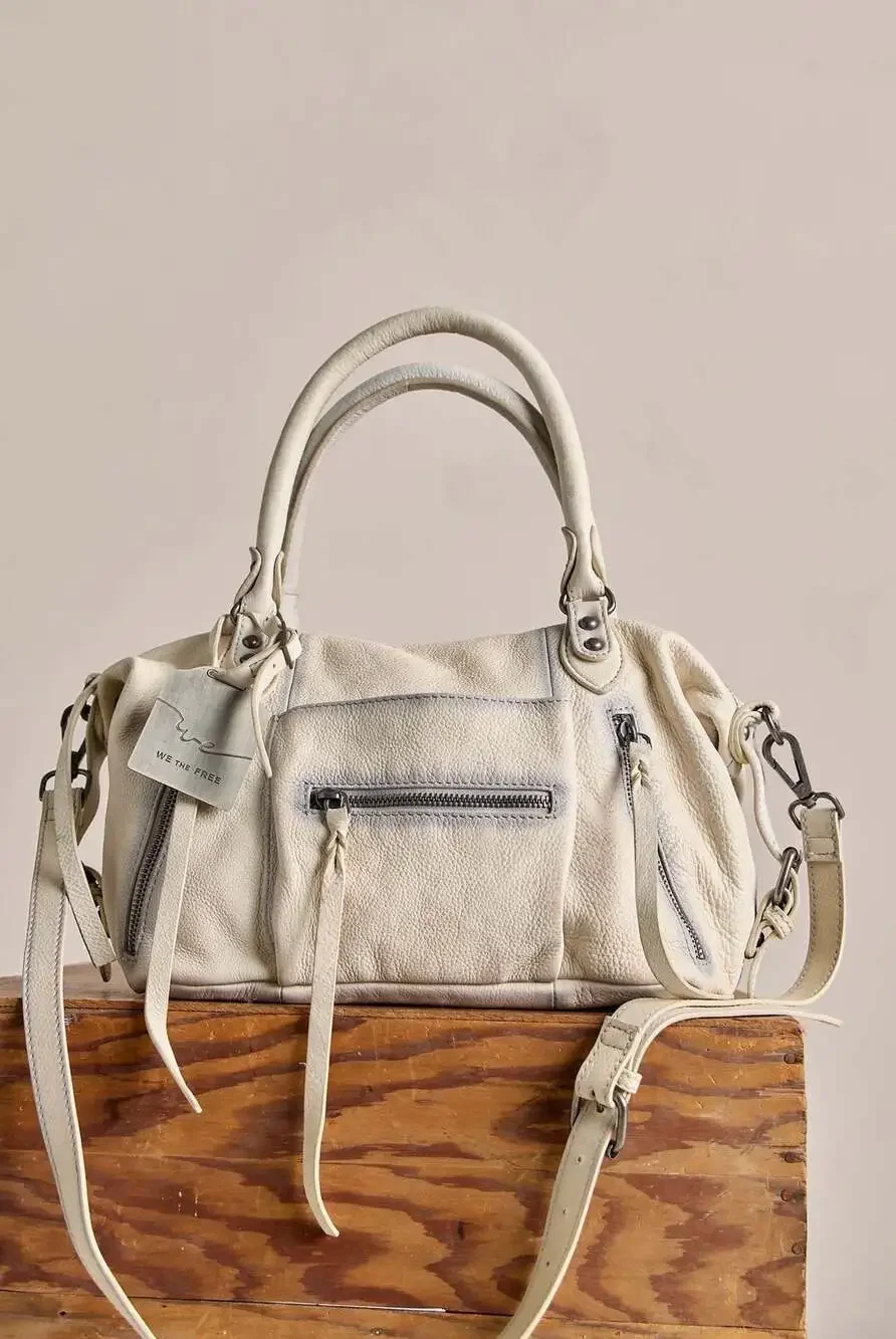 Free People We The Free Emerson Lambskin Leather Tote Bag  NWT